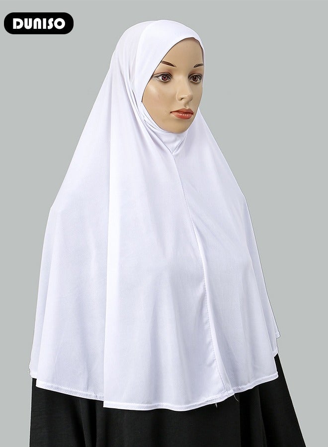 DUNISO Women's Hijab, Muslim Shawl Head Scarf,Premium Breathable Crystal Hemp Hijab, Pure Color Half-body Cover Hijab,Girls and Women Ideal Soft Lightweight Headscarf - Image 5
