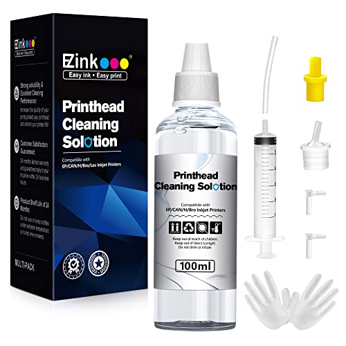 E-Z Ink Printer Cleaning Kit for Epson Ecotank Printer, Printerhead Cleaning kit for HP/Canon/Brother Inkjet Printers, Printhead Cleaning Solution, 100ML - Image 1