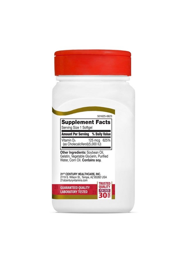 21st Century Healthcare Vitamin D3 125 mcg (5,000 IU) Rapid Release Softgels, 110 Count - Image 5