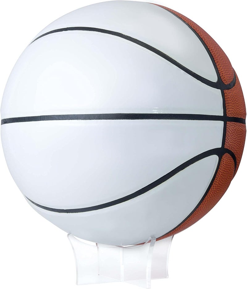 Murray Sporting Goods Autograph Basketball with Stand - Four Panel Signature Ready Display Memorabilia Autographic Basketball Regulation Size 29.5 inches - Image 1