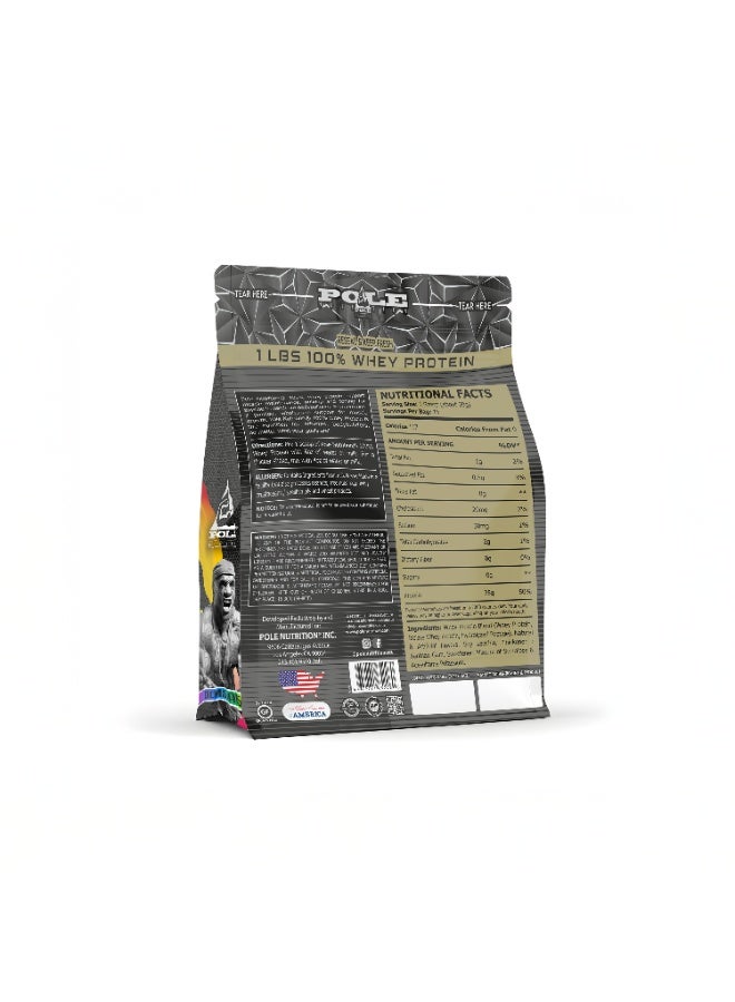 Pole Nutrition 100% Whey Protein With Zero Sugar Rainbow Ice Cream 1lbs