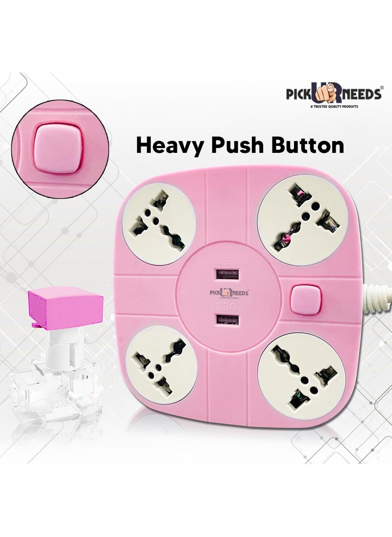 Pick Ur Needs Pick Ur Needs Extension/Cord/Board/Switch/Power Strip with 2 USB Charging Ports and 4 Socket -10 Amp Heavy Duty for Multiple Devices Smartphone Tablet Laptop  - Image 5