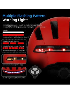 يو إل آي بي Ulip Smart Bicycle Helmet with Front Rear LED Light Detachable Visor and Lining for Adults Men Women Bike Skateboard Cycling Roller Scooter Commute  - Image 2
