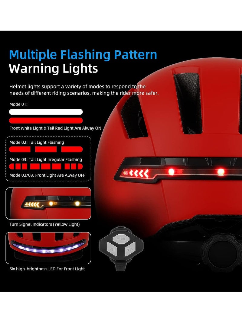 ULIP Smart Bicycle Helmet With Front Rear Led Light Detachable Visor And Lining For Adults Men Women Bike Skateboard Cycling Roller Scooter Commute  - Image 2