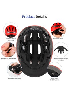 يو إل آي بي Ulip Smart Bicycle Helmet with Front Rear LED Light Detachable Visor and Lining for Adults Men Women Bike Skateboard Cycling Roller Scooter Commute  - Image 3
