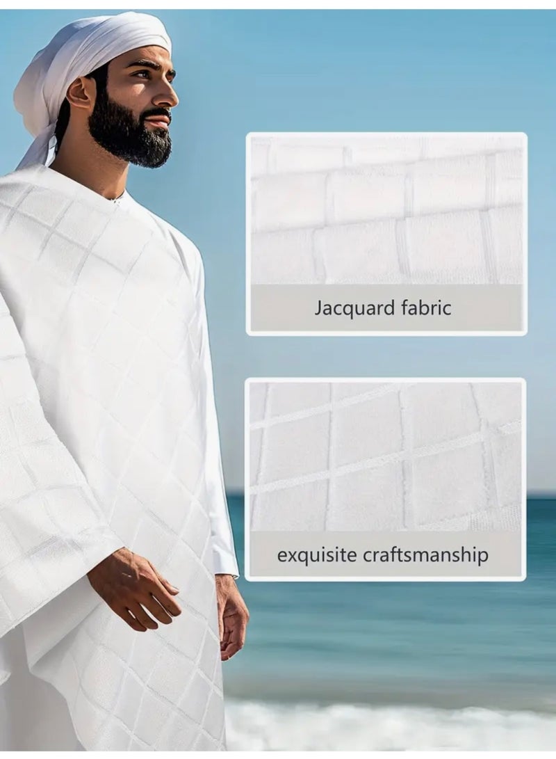 Men's Muslim Ihram Set-2pcs Pilgrimage Towels➕Prayer Beads➕Waist Bag - Image 5