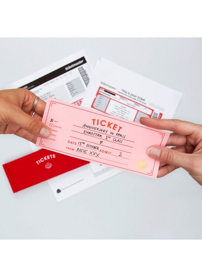 Suck UK - Blank Ticket Book | Gift Voucher Book | Date Night Cards | Gifts For Him | Gifts For Her | Boyfriend Coupon Book | Blank Book | Birthday Vouchers | Hard Backed - Image 1