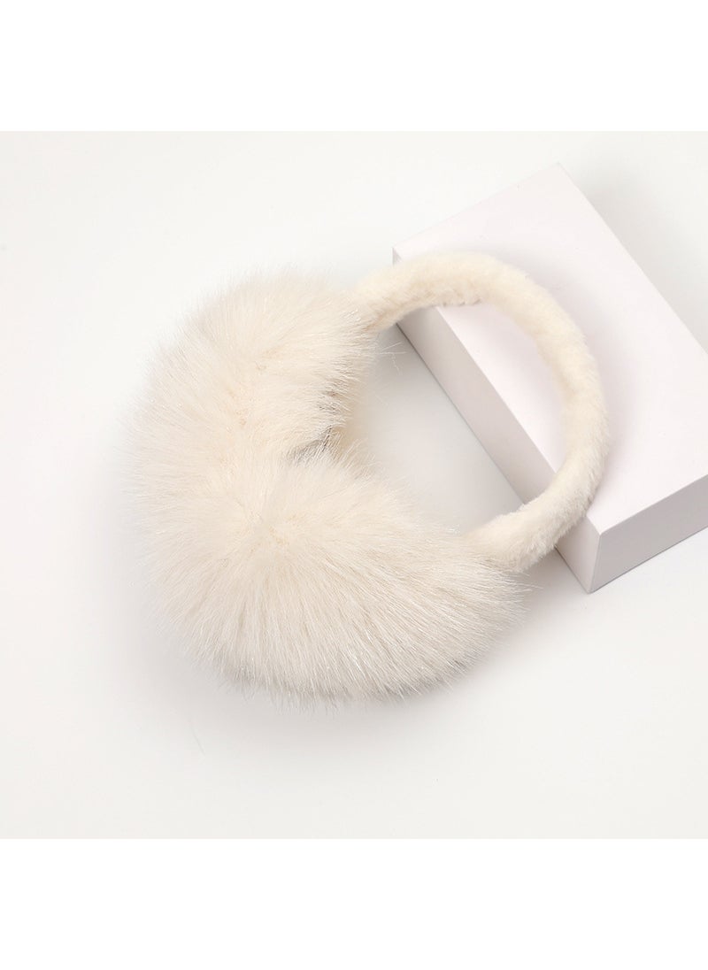 Generic - New Faux Fox Fur Shiny Earmuffs Fashion Warm Autumn Winter White - Image 1