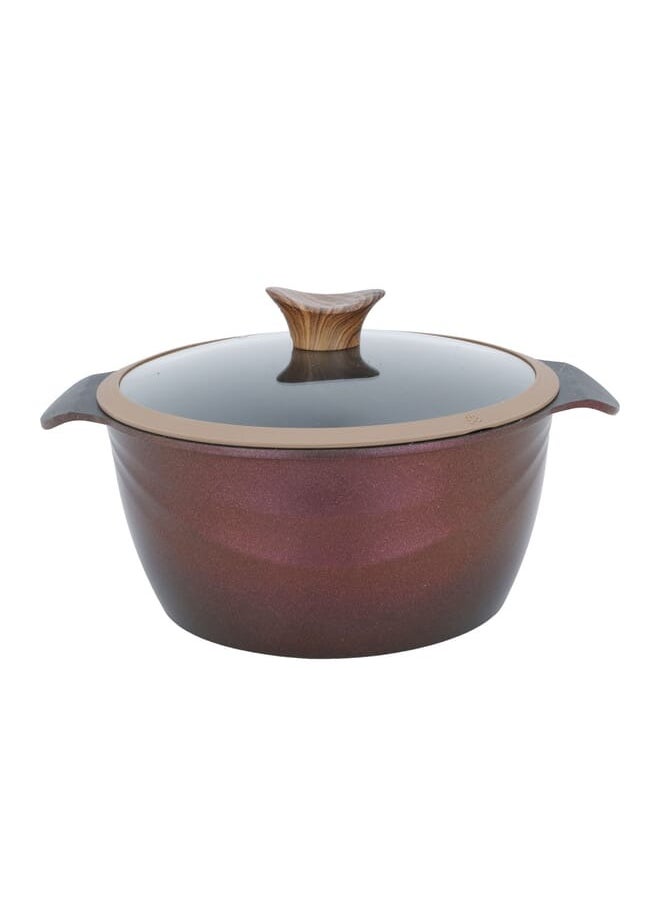 Alsaif Gallery 10 Pcs Cookware Set Granite pot set with glass lid, Dark red  - Image 2