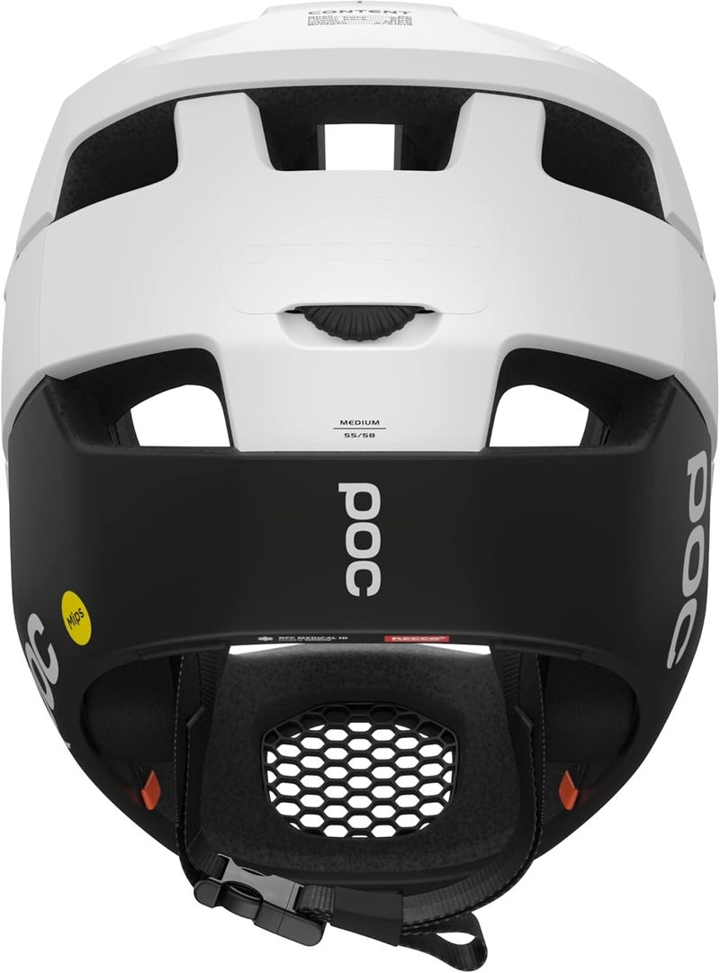 POC Otocon Race MIPS Full Face Helmet - Hydrogen White/Uranium Black Matt - Image 4