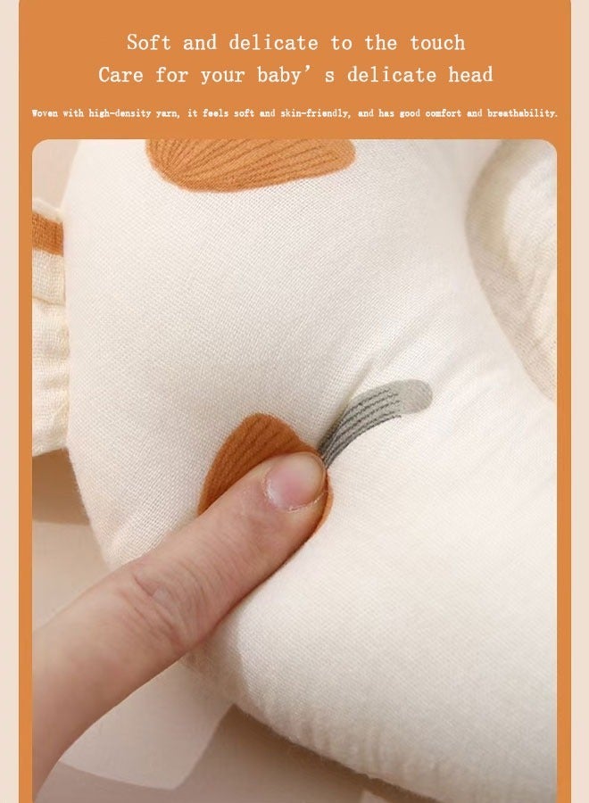 الدليبن وسائد لنوم الأطفال حديثي الولادة، وسادة تشكيل الرأس لحديثي الولادة، وسادة على شكل حرف U، وسادة إرضاع للأطفال، وسادة مهدئة، وسادة قطنية تصحيحية للرأس （أرنب برتقالي） - Image 4