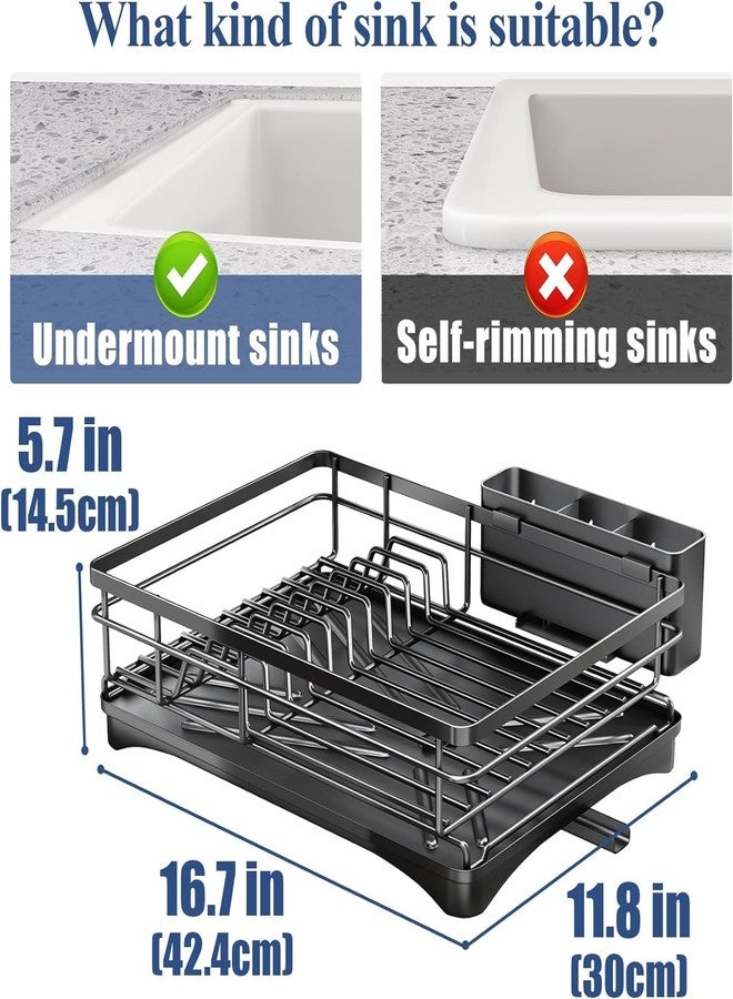 VHG Dish Drainer Basket for Kitchen Utensils/Dish Drying Rack with Drainer/Bartan Basket/Plate Stand, Black, Pack of 1 - Image 4
