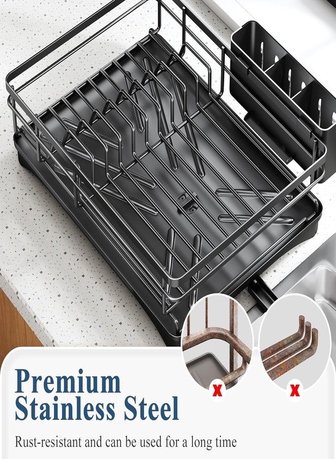 VHG Dish Drainer Basket for Kitchen Utensils/Dish Drying Rack with Drainer/Bartan Basket/Plate Stand, Black, Pack of 1 - Image 5