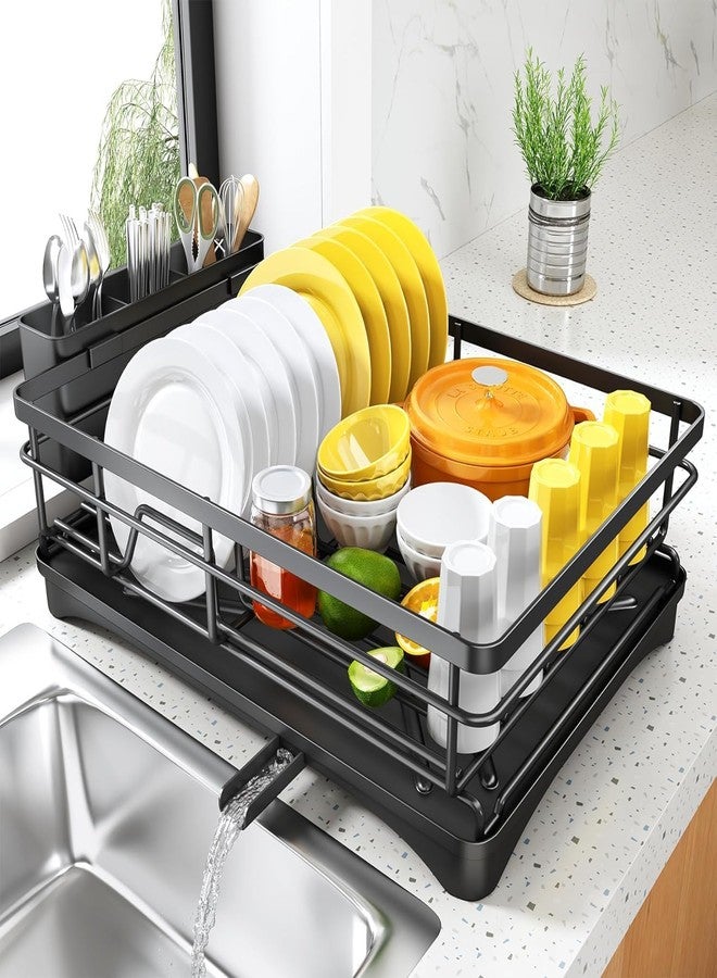 VHG Dish Drainer Basket for Kitchen Utensils/Dish Drying Rack with Drainer/Bartan Basket/Plate Stand, Black, Pack of 1 - Image 1