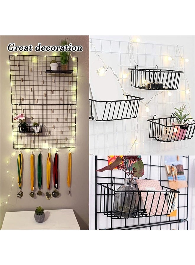 3 Pack Wall Grid Panel Hanging Wire Basket,Wall Storage and Display Basket,Grid Wall Storage Basket for Kitchen,Black - Image 5
