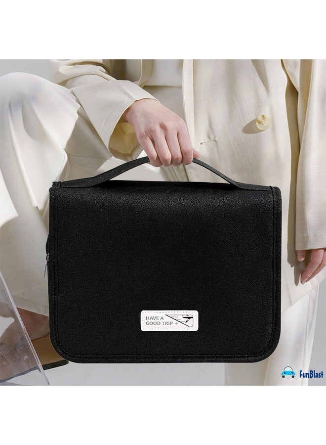 FunBlast Toiletry Bag - Organizer Pouch With Hook for Men & Women, Travel Accessories Kit for Toiletries, Shaving Kit, Cosmetics & Medicine Holder (Black) - Image 4