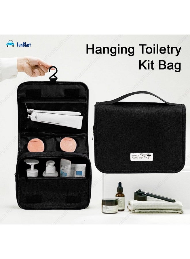 FunBlast Toiletry Bag - Organizer Pouch With Hook for Men & Women, Travel Accessories Kit for Toiletries, Shaving Kit, Cosmetics & Medicine Holder (Black) - Image 5