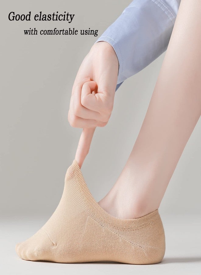 JORMATT 6 Pairs Women No Show Socks with Grips Cotton Low Cut Short Socks Non Slip, Flat Boat Liner, Shoe size 5-8 - Image 5