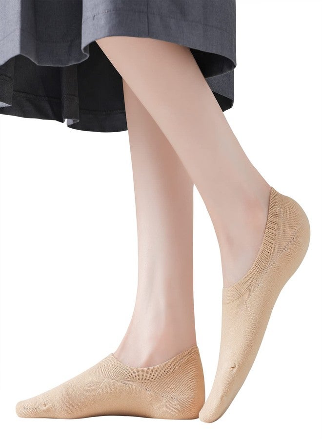 JORMATT 6 Pairs Women No Show Socks with Grips Cotton Low Cut Short Socks Non Slip, Flat Boat Liner, Shoe size 5-8 - Image 2