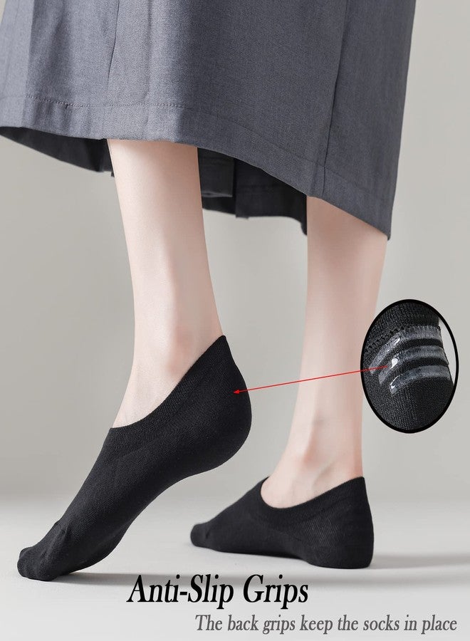 JORMATT 6 Pairs Women No Show Socks with Grips Cotton Low Cut Short Socks Non Slip, Flat Boat Liner, Shoe size 5-8 - Image 3