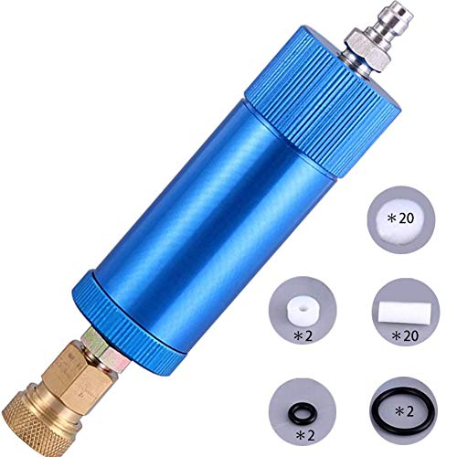 La La Pet Creation Core High Pressure PCP Hand Pump Air Filter Water-Oil Sparator with Female and Male Quick Connect for High Pressure Air Compressor Pump 30Mpa Blue - Image 1