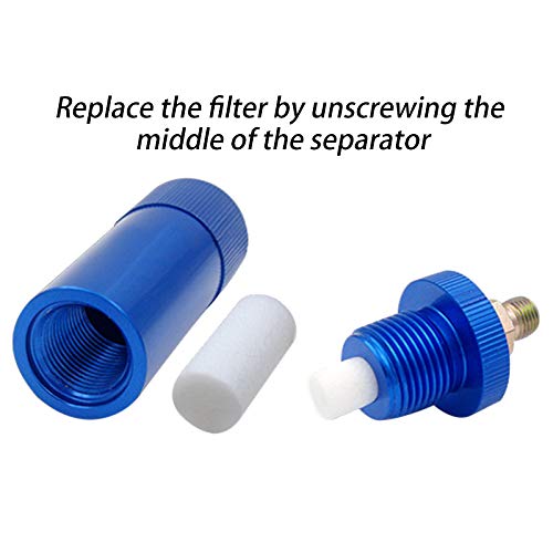 La La Pet Creation Core High Pressure PCP Hand Pump Air Filter Water-Oil Sparator with Female and Male Quick Connect for High Pressure Air Compressor Pump 30Mpa Blue - Image 3