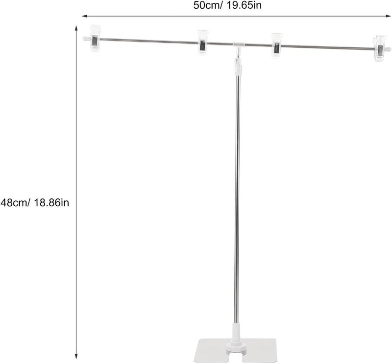 Uonlytech T-shaped Metal Poster Display Stand for Tabletop, Retractable A3 Size Poster Rack with Magnetic Clip, Multipurpose Sign Holder for Office and Store Use - Image 2