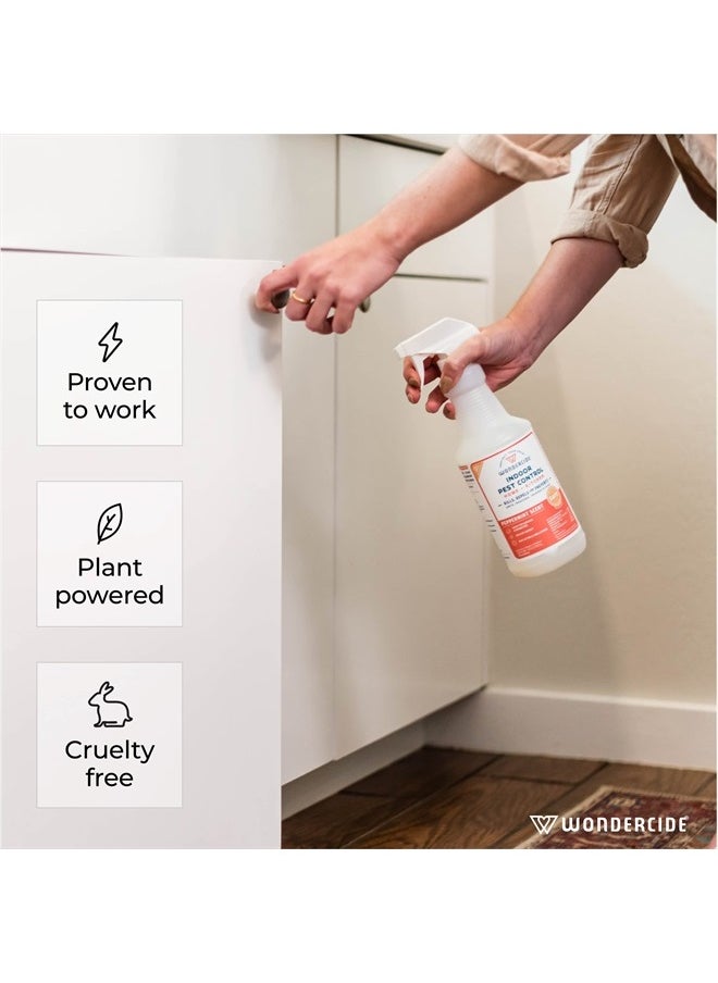 Indoor Pest Control Spray for Home and Kitchen - Ant, Roach, Spider, Fly, Flea, Bug Killer and Insect Repellent - with Natural Essential Oils - Pet and Family Safe— Peppermint 32 oz