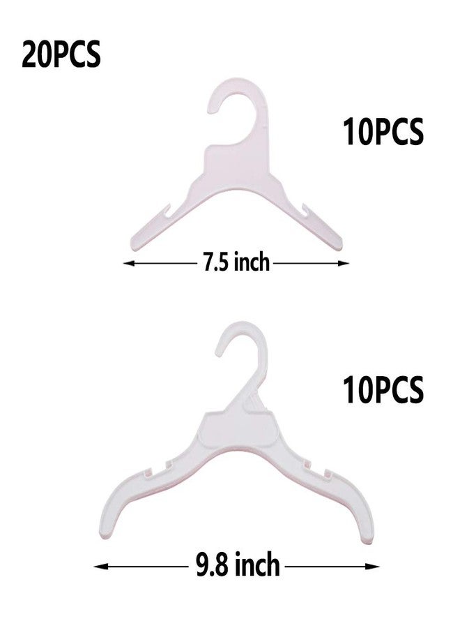 JOBEDE 20PCS Pet Clothes Rack Hangers Adorable Durable Functional Plastic Pet Costume Hangers Dogs Cats Small Baby Toddler Clothes Hangers for Home Pets Photo Studio Baby Photo Studio S/L Size (White) - Image 2