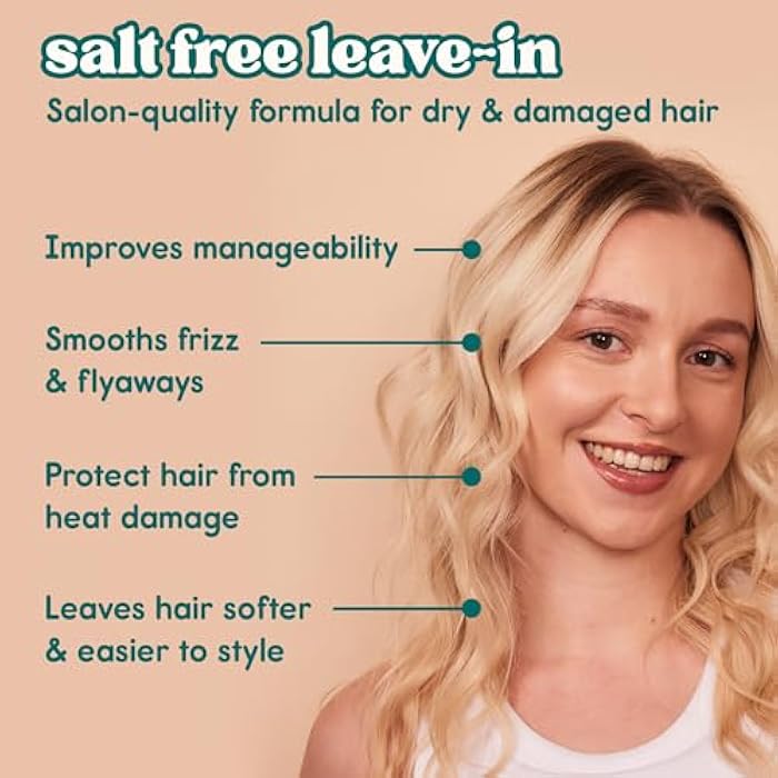 Nature Spell Bond Repair Leave-In Cream, Sulfate & Paraben Free, Reduces Frizz & Protects from Heat Damage, Smoothing & Styling, with Vegan Keratin, Color Safe, For All Hair Types, 10.14 fl oz - Image 2