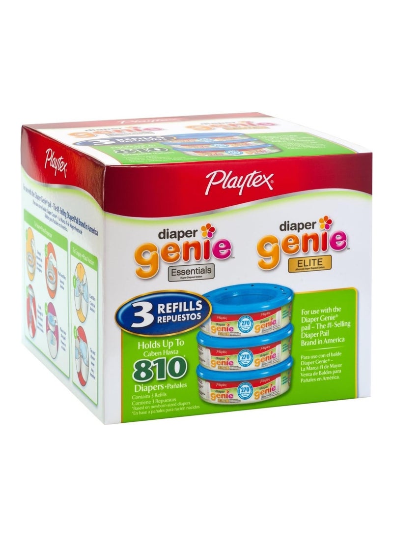 playtex Diaper Genie Refill (810 Count Total - 3 Pack Of 270 Each) - Image 1