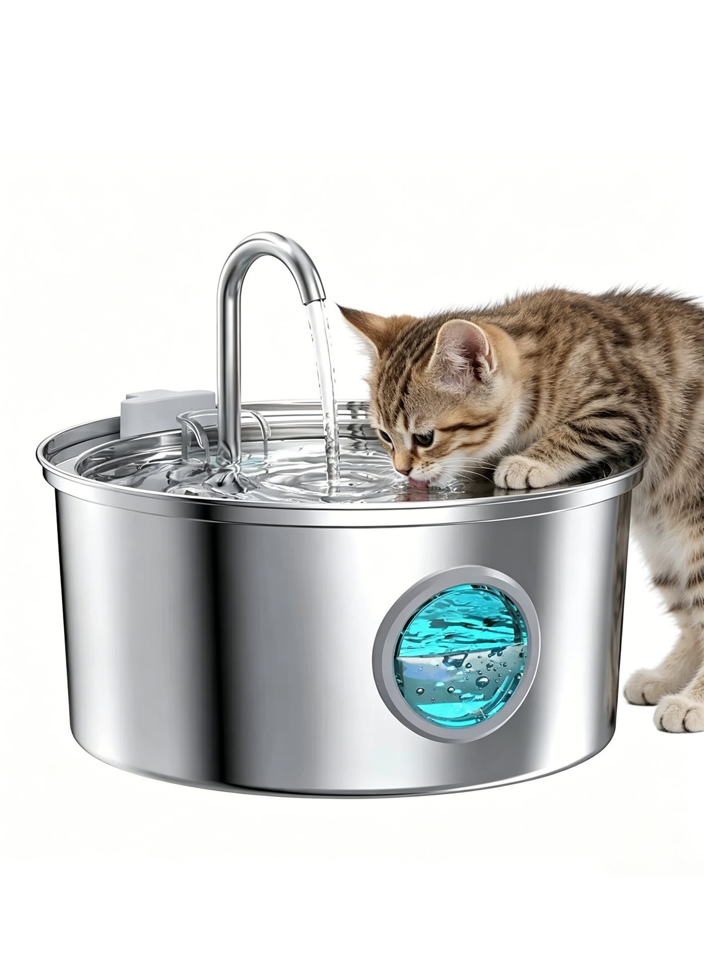 Cat Water Dispenser Ultra quiet Pump 3.2L Automatic Circulating Flow Water Fountain Filtration Intelligent Multiple Pets Water Dispenser Stainless Steelpet water Fountain