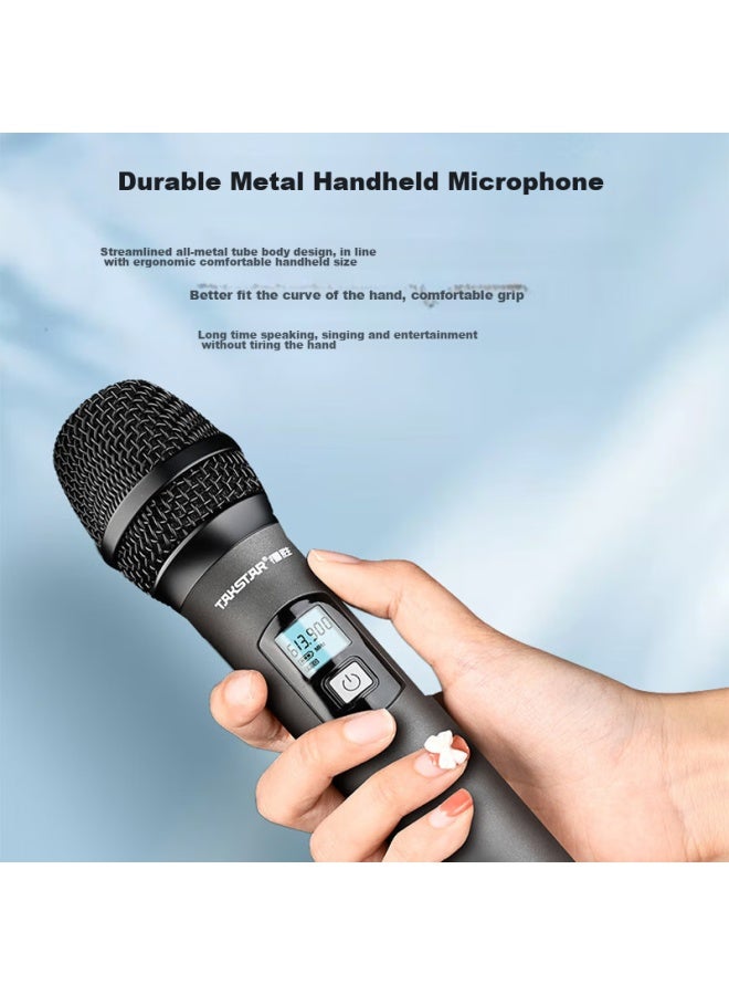 Takstar Ts-5999 Wireless Microphone System, Dual-channel, For Conference Rooms, Ktv, Stage Performances, Home And Professional Karaoke, Host Meetings, Handheld Microphones, Black - Image 4