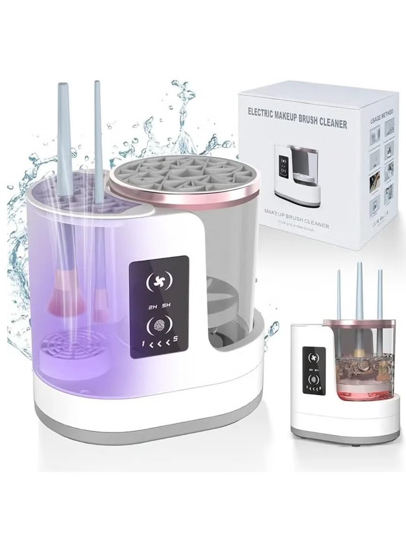 ARUWA Electric Makeup Brush Cleaner Machine, 3 IN 1 Automatic Make up Brush Cleaner with Makeup Brush Dryer,Portable USB Deep Quick Cleaning Tools for All Size Makeup Brush Set, Blush Brush, Sponges - Image 1