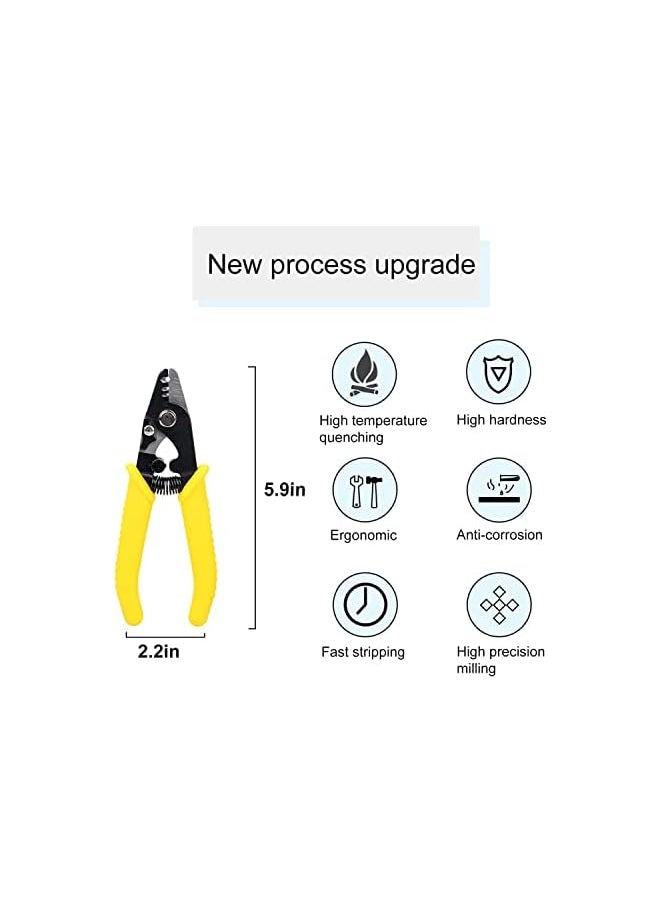 PROMASS - promass Fiber Optic Stripper 3 Hole, Precision Wire Stripper for Installers and Electricians Safe Not Hurt Wire Fiber Strippers with 6" Handle for Jacket Buffer and Coating Stripping - Image 1