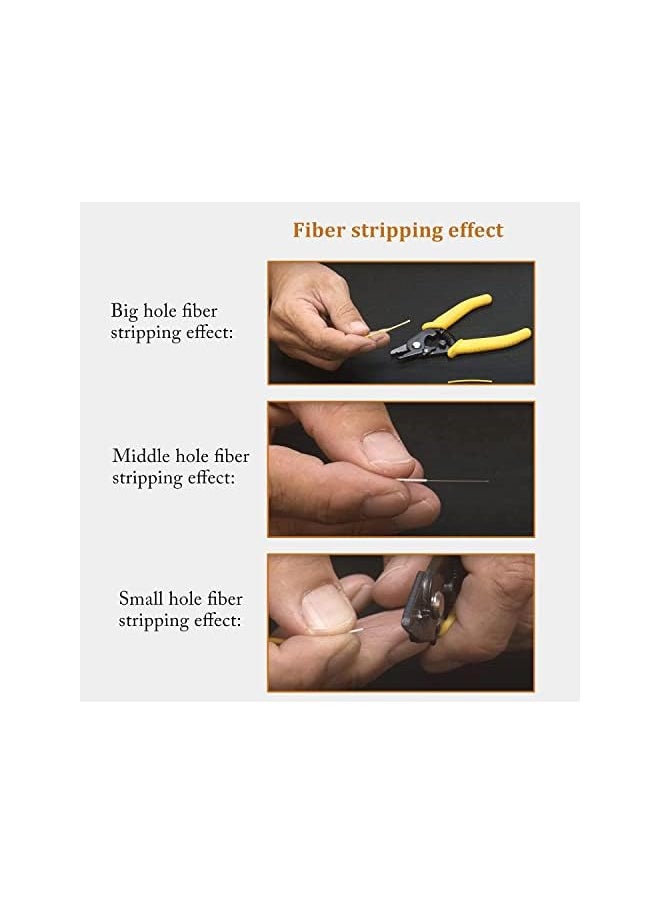 PROMASS - promass Fiber Optic Stripper 3 Hole, Precision Wire Stripper for Installers and Electricians Safe Not Hurt Wire Fiber Strippers with 6" Handle for Jacket Buffer and Coating Stripping - Image 1