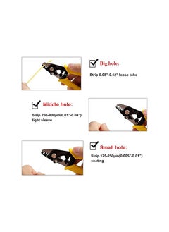 PROMASS promass Fiber Optic Stripper 3 Hole, Precision Wire Stripper for Installers and Electricians Safe Not Hurt Wire Fiber Strippers with 6" Handle for Jacket Buffer and Coating Stripping  - Image 3