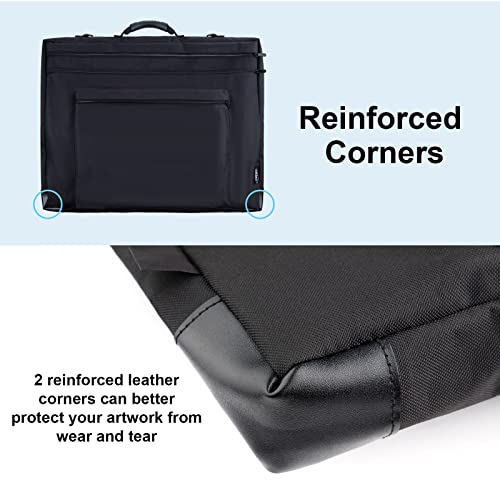 JJRING 18x24 Art Portfolio Tote Bag - Large Carrying Storage Case with Handle & Adjustable Shoulder Strap, Portfolio Folder for Artwork, Posters, Canvas, Drawing Boards - Image 5