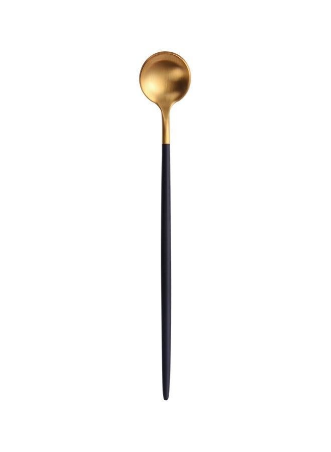 TD HOME 6-Piece Iced Tea Spoon Set Black/Gold 20centimeter  - Image 2
