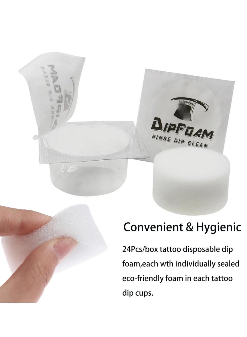 SYOSI Dip Foam 24Pcs Tattoo Dip Foam Rinse Cup Disposable Dip Clean Foam Cup Caps Cups Cleaning for Needles and Tip Rinse Dip Clean Cartridge Dip Foam Cleaning Supplies for Tattoo Needle - Image 5