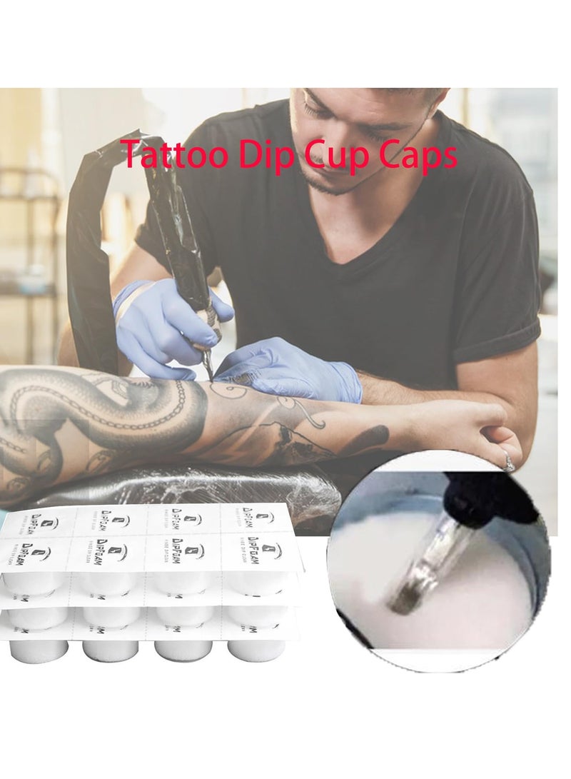 SYOSI Dip Foam 24Pcs Tattoo Dip Foam Rinse Cup Disposable Dip Clean Foam Cup Caps Cups Cleaning for Needles and Tip Rinse Dip Clean Cartridge Dip Foam Cleaning Supplies for Tattoo Needle - Image 2
