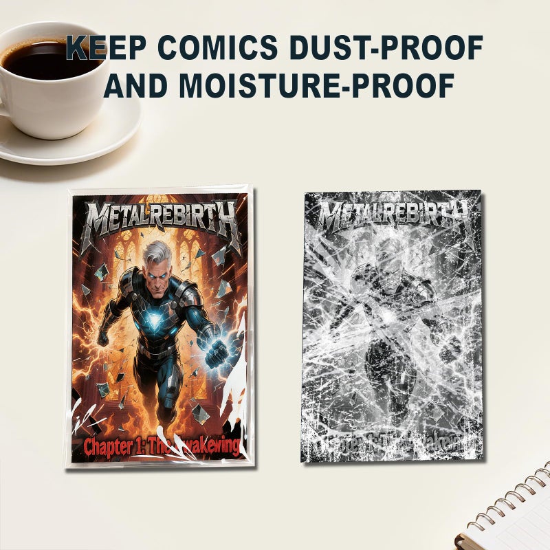 Comnge 200ct Resealable Current Comic Book Bags - Acid-Free & Crystal Clear Comic Book Sleeves 6-7/8" x 10-1/2", Protect, Storage and Display Standard-Sized Modern Comics Collections - Image 3