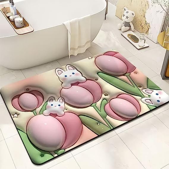PAVITYAKSH 3D Bathroom MATBathroom Door Mat | 3D Visual Bathtub Mats | Anti-Slip Quick Drying Absorbent Sink Floor Rug - Image 3