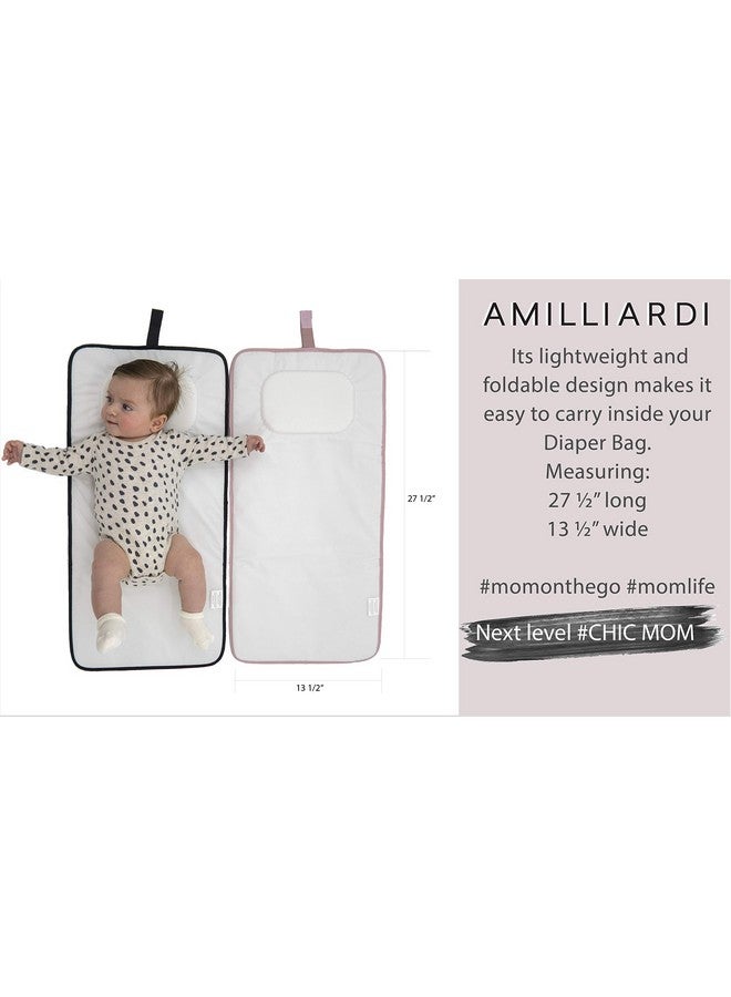 AMILLIARDI Portable Diaper Changing Pad Stylish & Chic by AMILLIARDI for Travel w/Baby, Infant & Newborn, Changing Mat Portable (Grey) - Image 2
