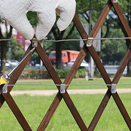 LSGCQ Wire Fence Clips Metal 200 Pcs Wire Clamps Stainless Steel Fencing Mounting Clips with 200 Pcs Stainless Steel Screws for 12-16 Gauge Welded Clamps to Wood, Metal or Vinyl Railings (200 PCS) - Image 4