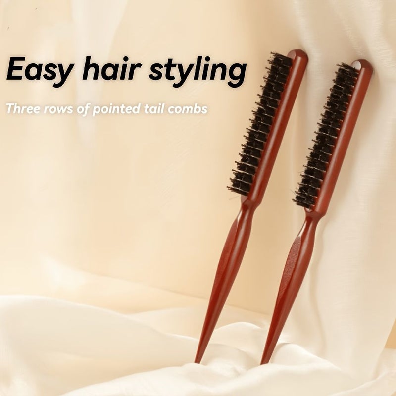 2 قطعة من مشط الشوكة الرفيعة (بنتيل) باللونين الأصفر والأسود لفصل دقيق للشعر وحجم إضافي وتنعيم التجعد لجميع أنواع الشعر - Image 3