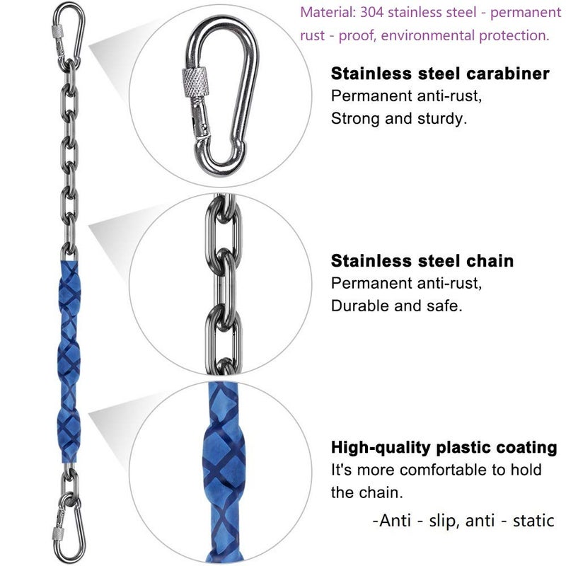 Dakzhou ZGCY 2 Stainless Steel Chains 84  Swing Chains Heavy Duty Swing Hardware4 Quick Connection Buckles Indoor and Outdoor Playground Swings hammocks sandbags 1000 lb Capacity - Image 3
