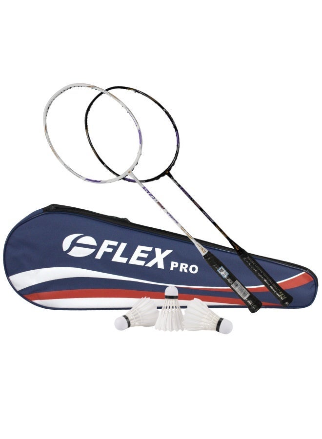 FLEX PRO Sword craze | Square Head Nano Technology Series | Double Side Finish Black-White | 1 Racquet and 1 Bag - Image 1