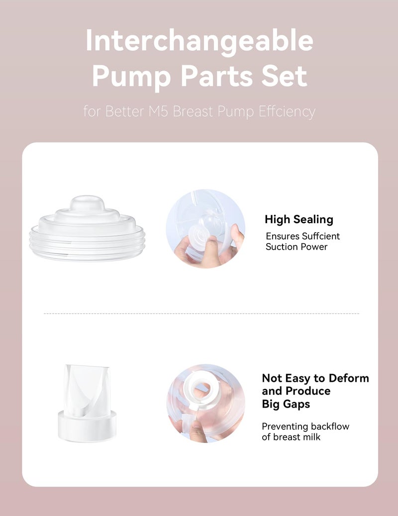 TOVVILD 14PCS Breast Pump Parts Compatible with Momcozy M5 Replacement to Momcozy Duckbill Valves 10pcs and Silicone Diaphragms 4pcs, Not Original Mom Cozy Pump Part Accessories - Image 2