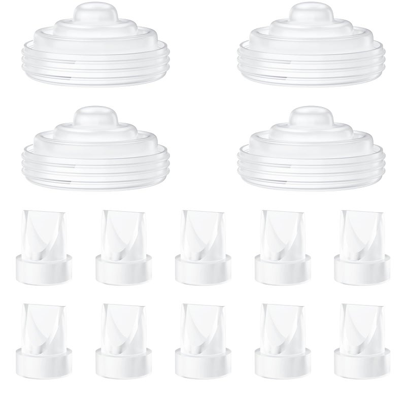 TOVVILD 14PCS Breast Pump Parts Compatible with Momcozy M5 Replacement to Momcozy Duckbill Valves 10pcs and Silicone Diaphragms 4pcs, Not Original Mom Cozy Pump Part Accessories - Image 1